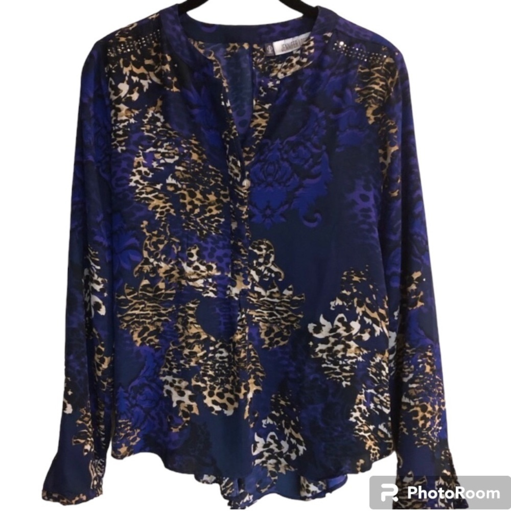 Animal Print Jennifer Lopez Blouse Top